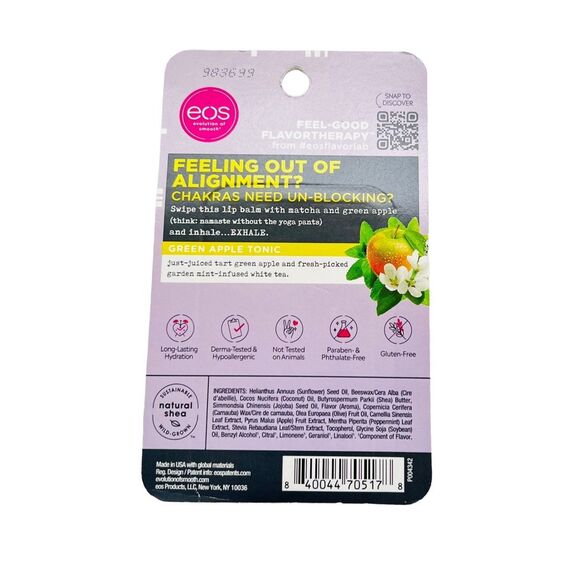 EOS  Lip Balm Exhale Green Apple Tonic Mint Tea Matcha Flavor Therapy - Picture 2 of 2